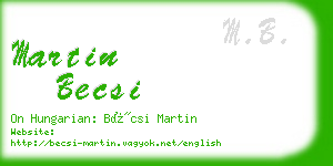 martin becsi business card